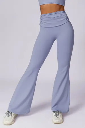 Ruched Waist Flared Hem Pant Craft Edge Easy Cool