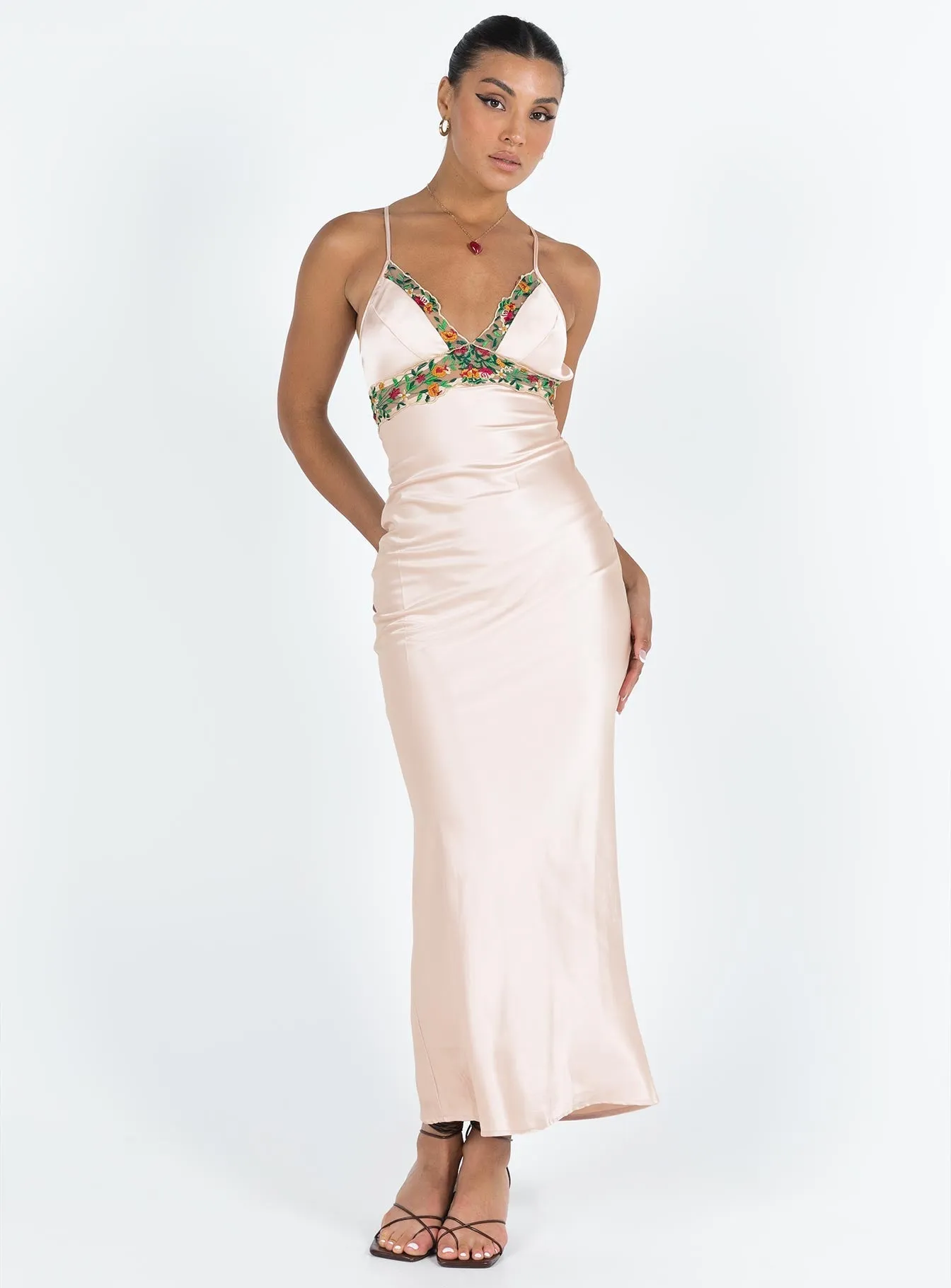 Sadelle Maxi Dress Champagne Polished Details All Time