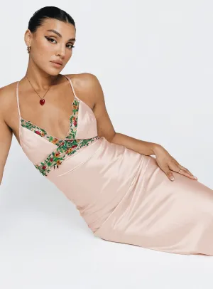 Perfectly Styled Sadelle Maxi Dress Champagne