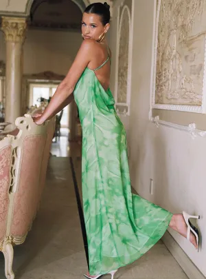 Pantano Maxi Dress Green Timeless Wearable AntiStaticMaterial