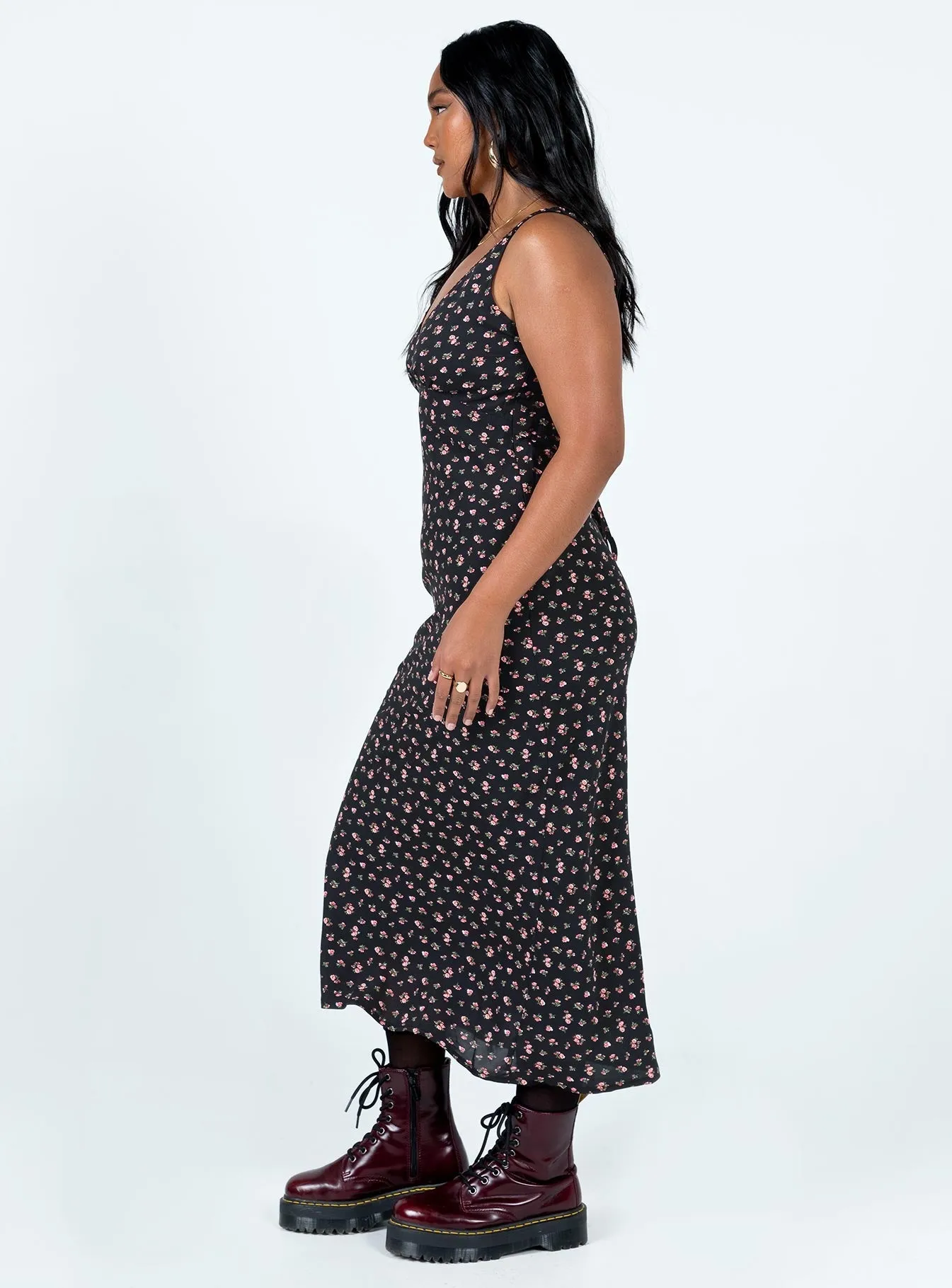 Sariah Midi Dress Black Refined Stitch