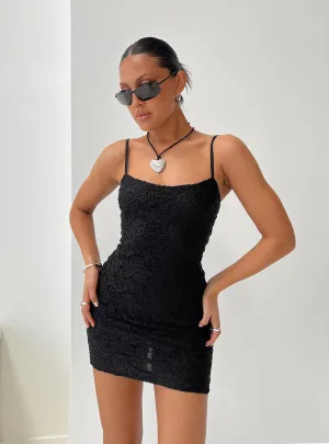 Vacation Vibes All Season Darvit Lace Mini Dress Black