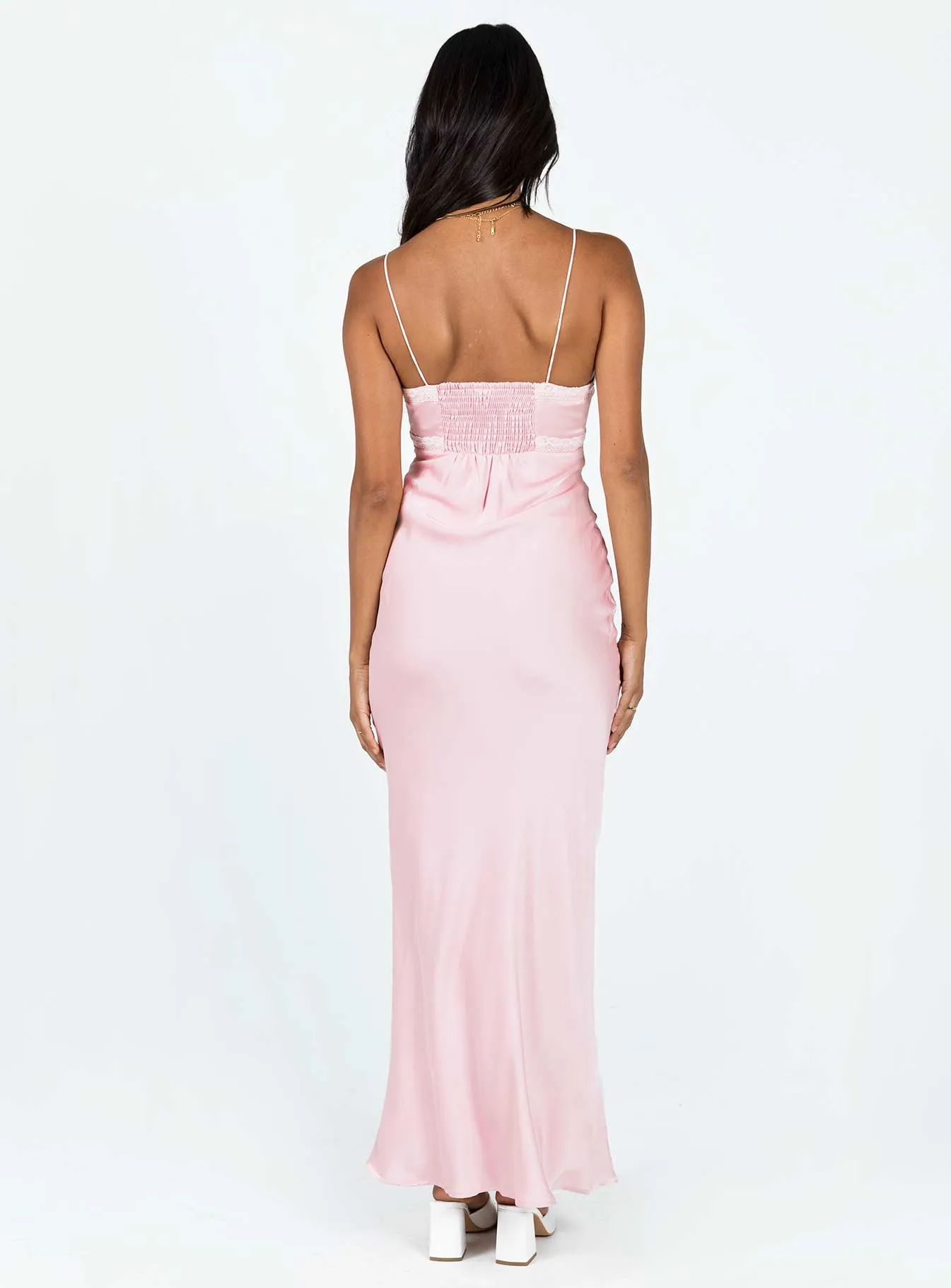 Silky-Feel Emily Maxi Dress Pink