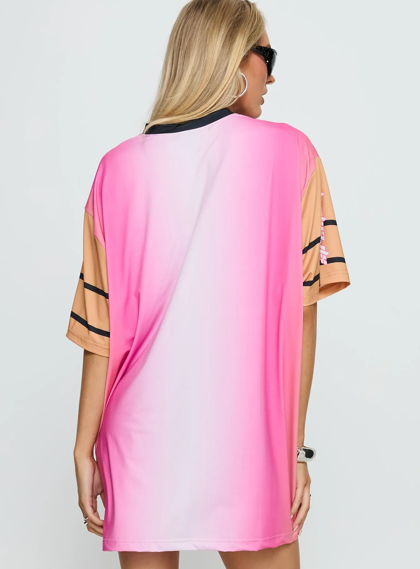 Moto Angel Graphic Top Pink / Orange windproof