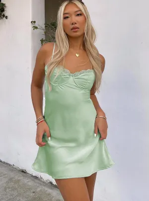 Moniz Mini Dress Sage Elegant Vibe
