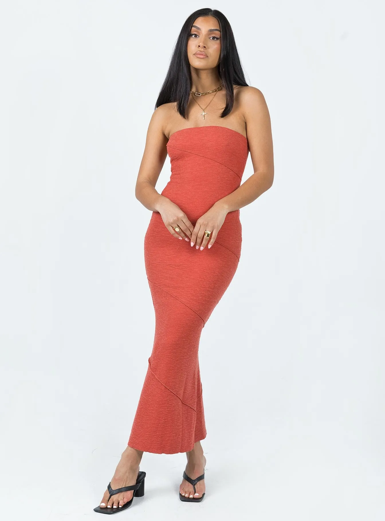 Easy Layers tailored look Oscar Midi Dress Rust