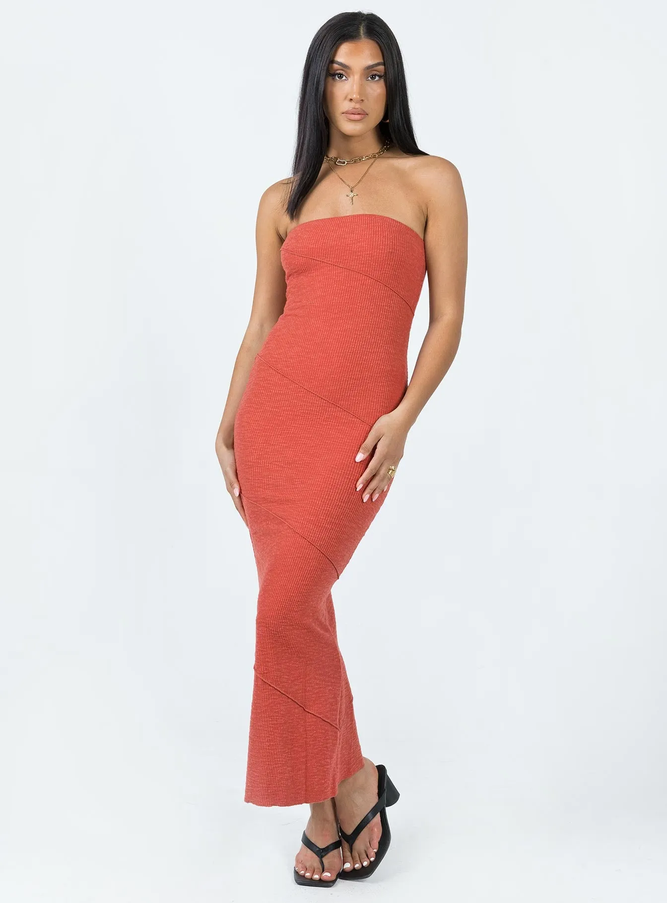 Oscar Midi Dress Rust Casual weekend dress Versatile Cut