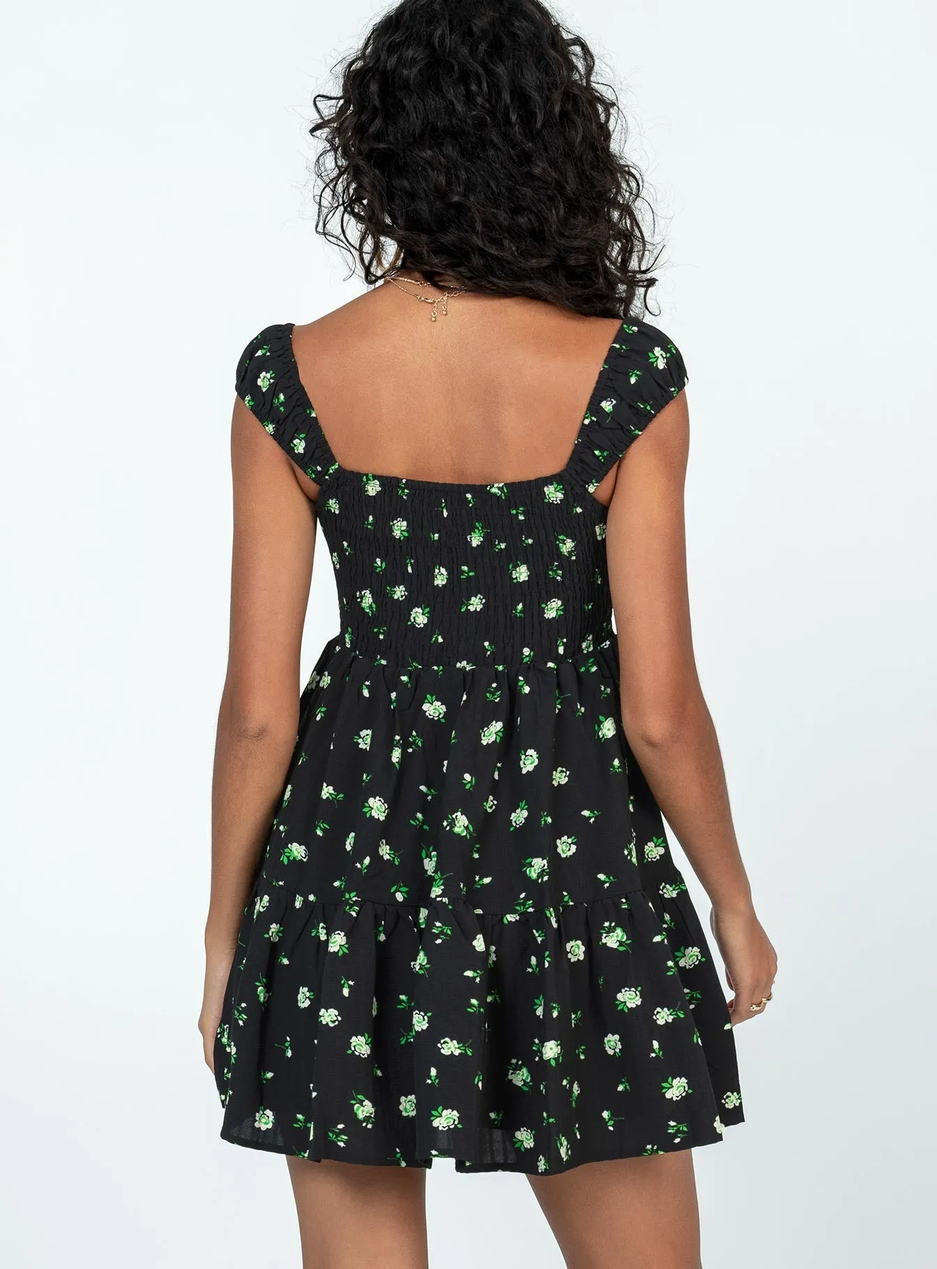 Cedarwood Mini Dress Black / Floral Sequin-Detail Family Vibe