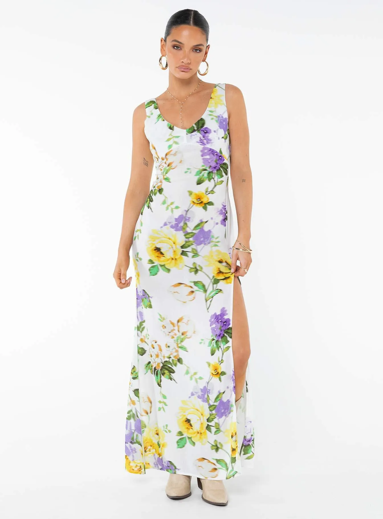 Layered Texture Edge Detail Shannyn Maxi Dress Multi