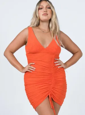 Avari Mini Dress Orange Sleek Look