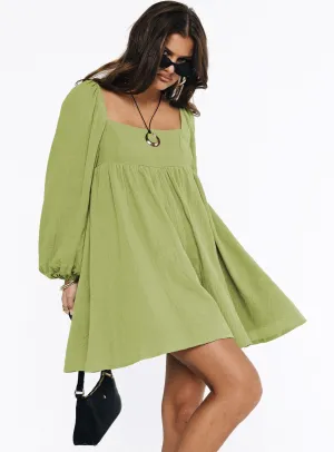 Wrap style Soft Silhouette Lorna Long Sleeve Mini Dress Sage