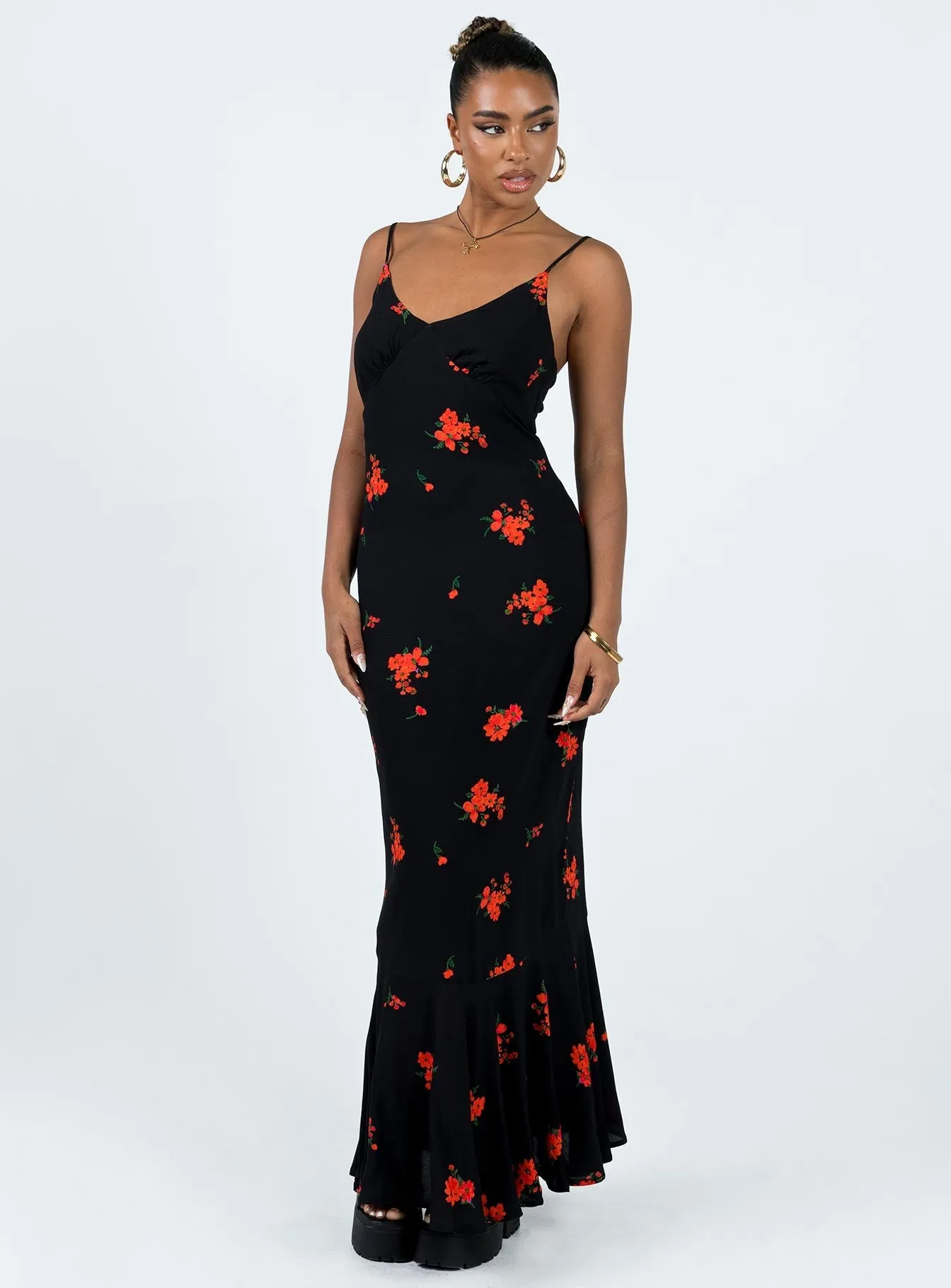 Vacation Outfit Lucan Maxi Dress Black / Red