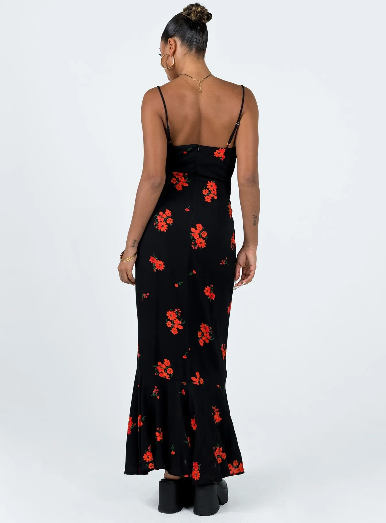 Lucan Maxi Dress Black / Red Quick Elegance Cool Simplicity