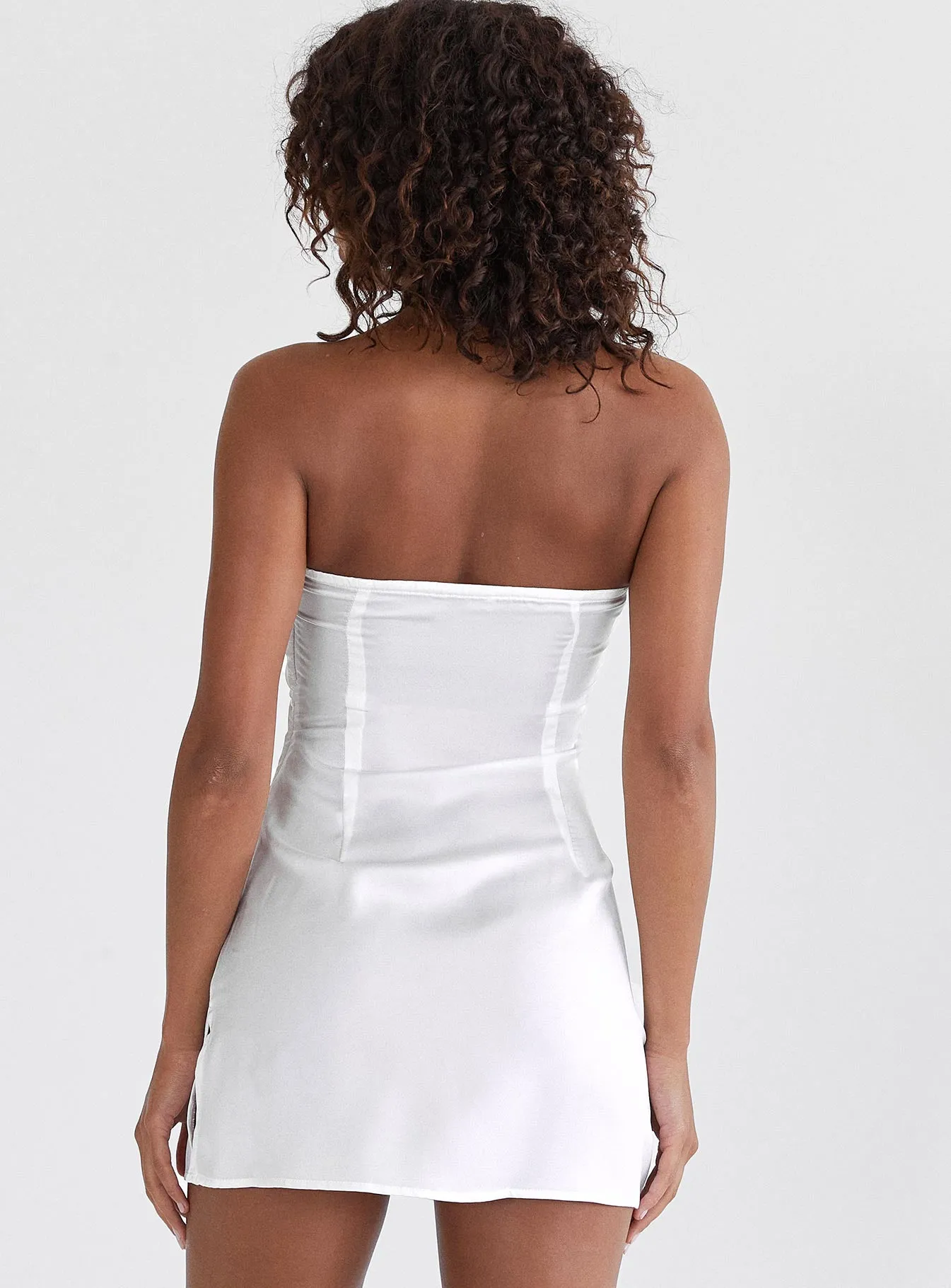 Irena Strapless Mini Dress White Dressy Glow