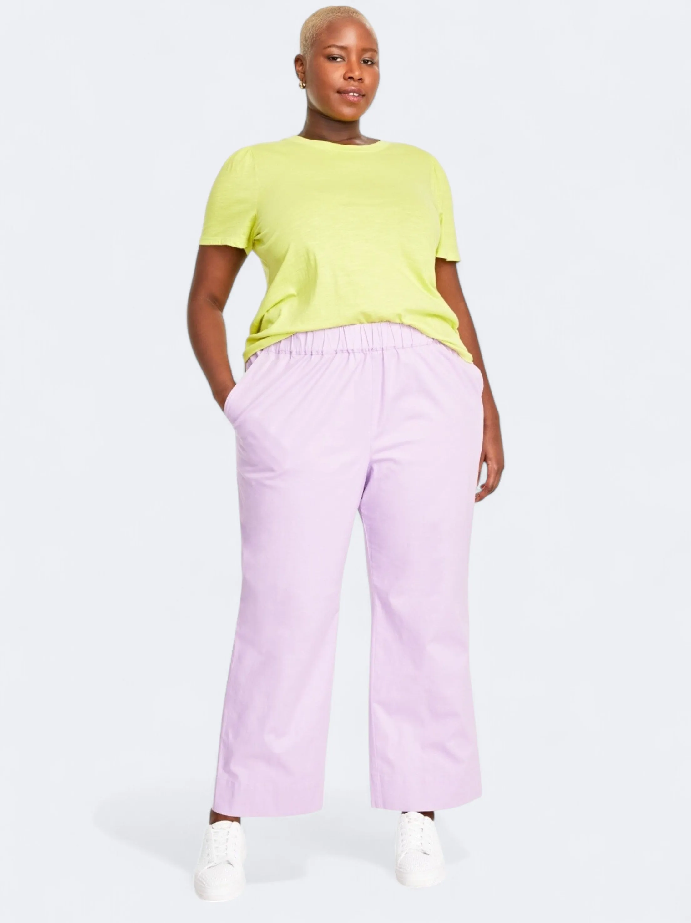 Women's Plain Trendy Plus Size Chino Pants,Purple Breath Flex