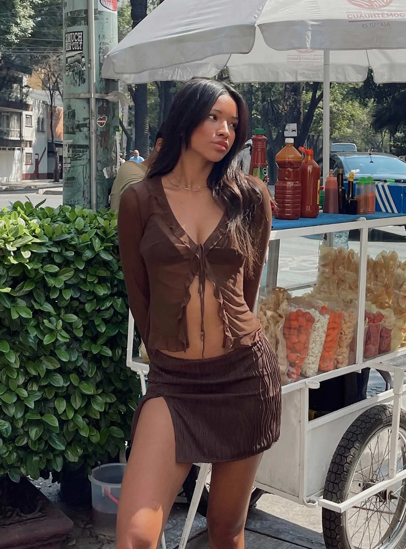 Cambor Mini Skirt Brown Quick Fit