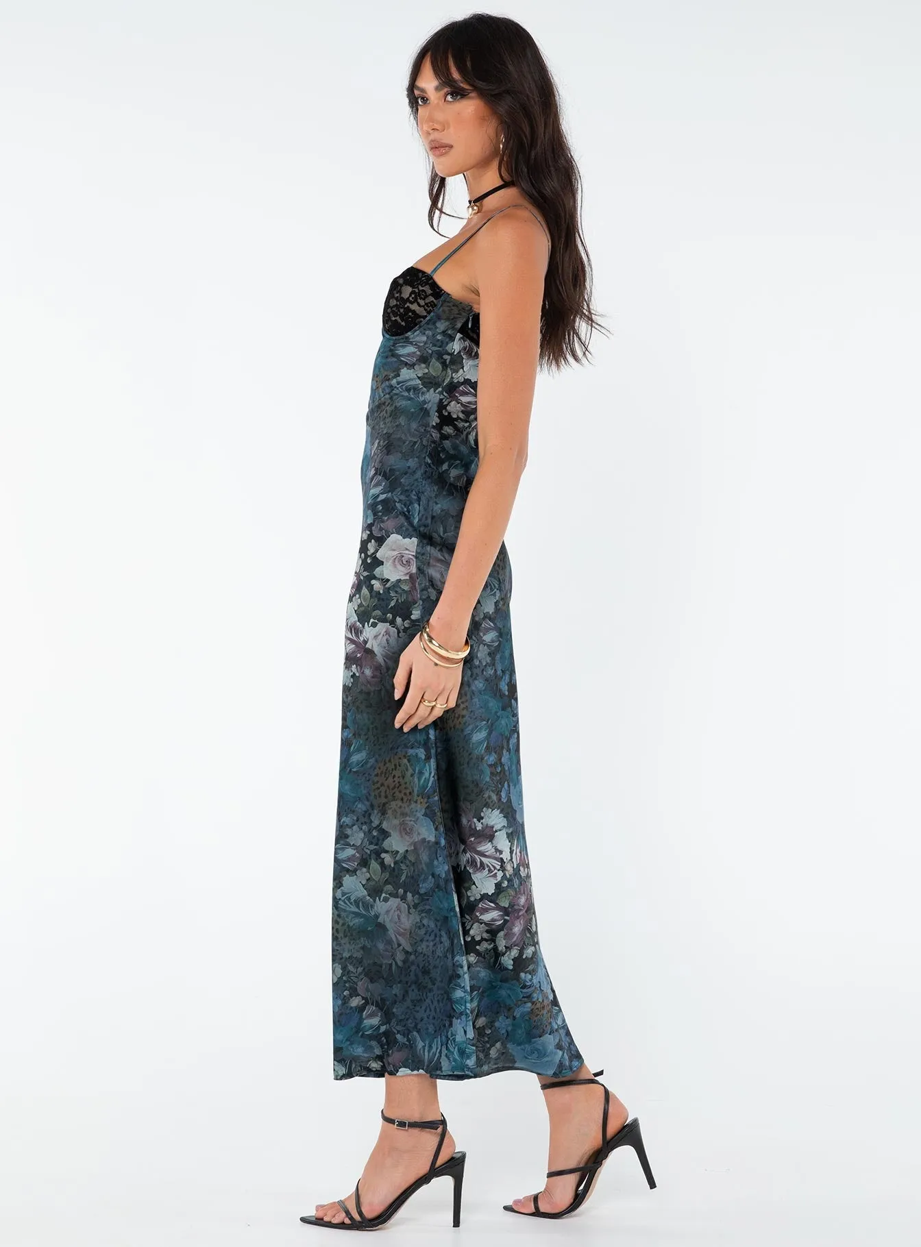 Social Ease Smooth Motion Darsy Maxi Dress Blue Multi