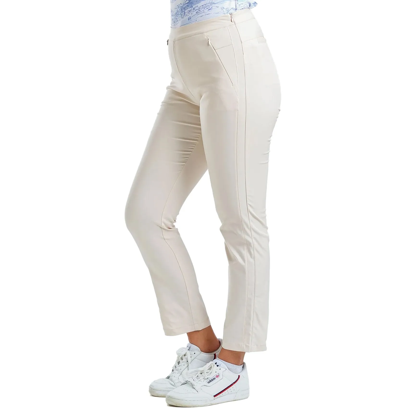 Reflective Trim Multi Pocket Configuration Nivo Women's Nyala Golf Pants - Cream