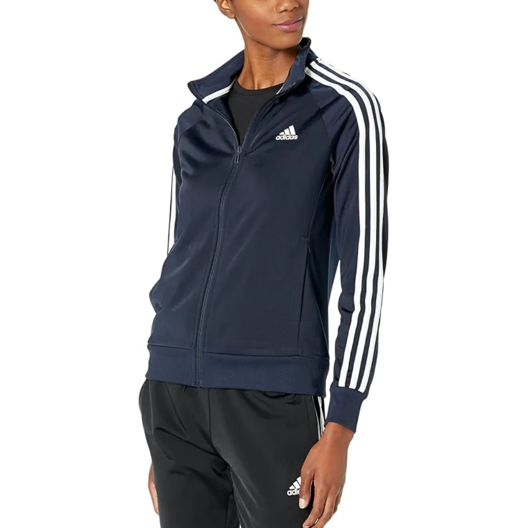 shiny accents Stretchy Adidas Women's Track Top Legend Ink H48444