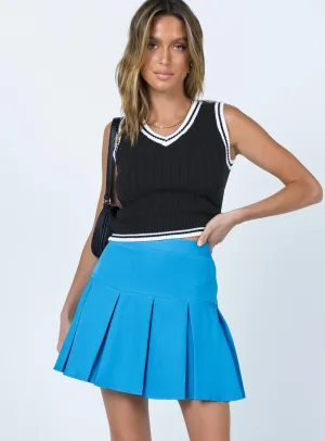 Aidy Mini Pleat Skirt Blue Washable fabric Runway Inspired