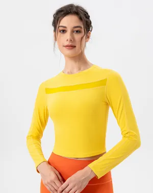 Mesh Splicing Workout Tops Long Sleeve Athletic T-Shirts Quiet Charm Stylish Jacket