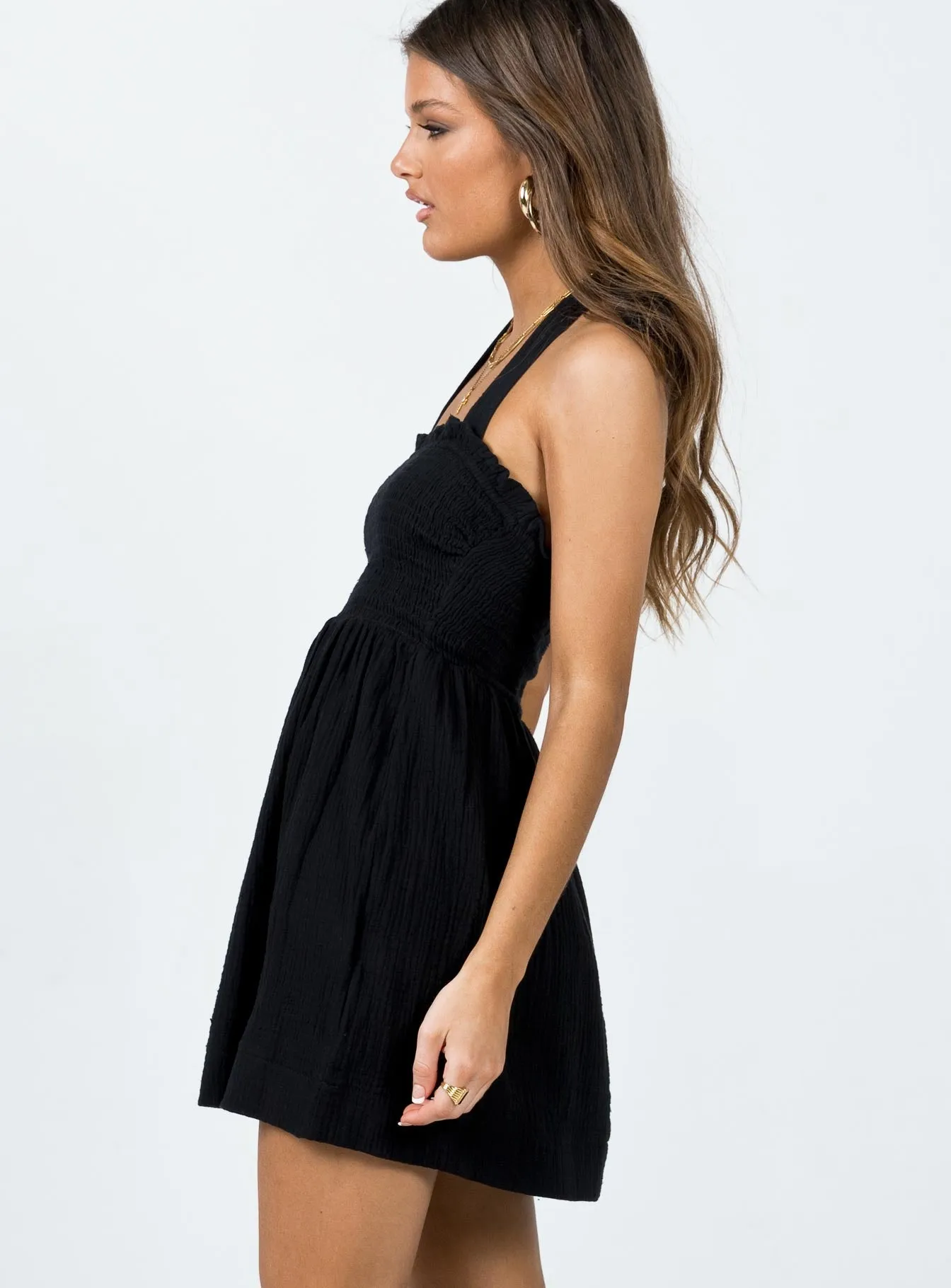 Relax Piece Poised Vibe Rhea Mini Dress Black