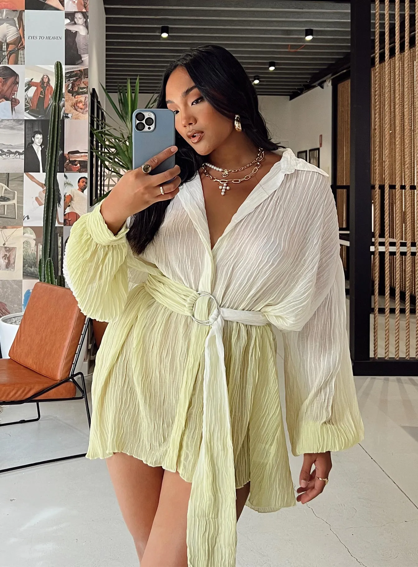 Back-Pocket Timeless Soft Tune In Shirt Dress Green