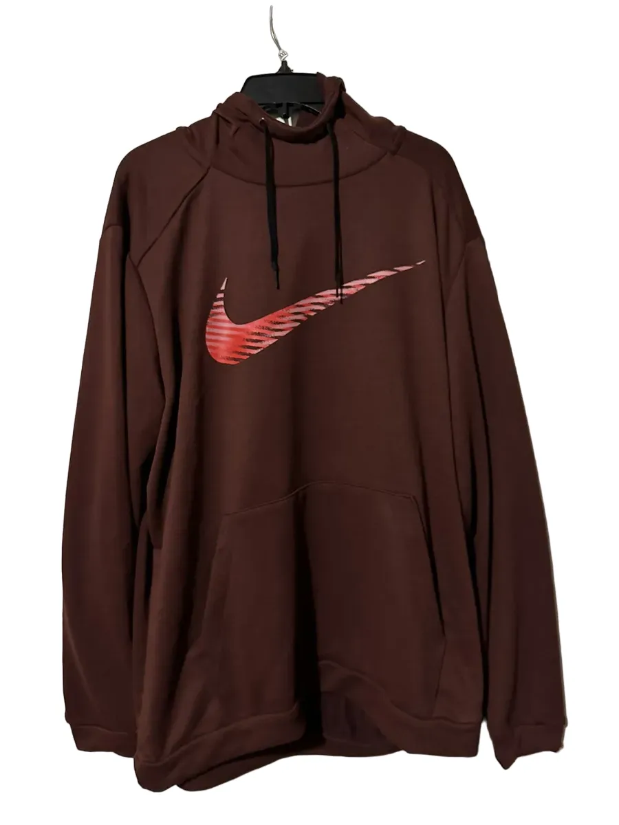 Nike Dri-Fit Training Pullover Hoodie Sweatshirt Maroon CJ4268-624 product shiny accents appeal Chill Wear