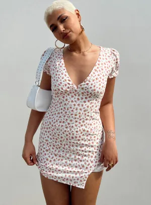 One Piece Look Soft Feel Kacey Mini Dress White Floral