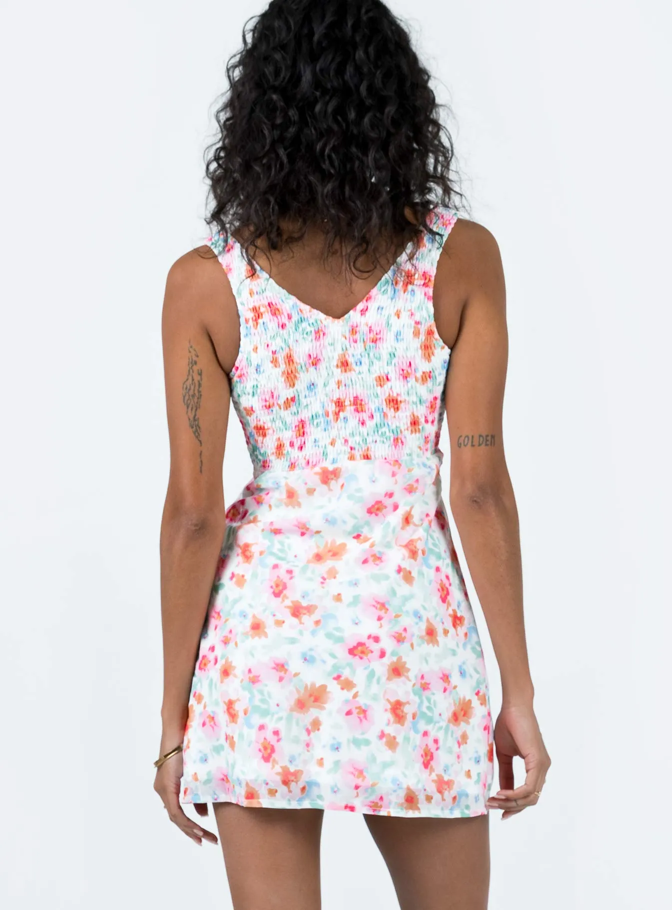 Bareena Mini Dress Multi Pose Glow museum visit