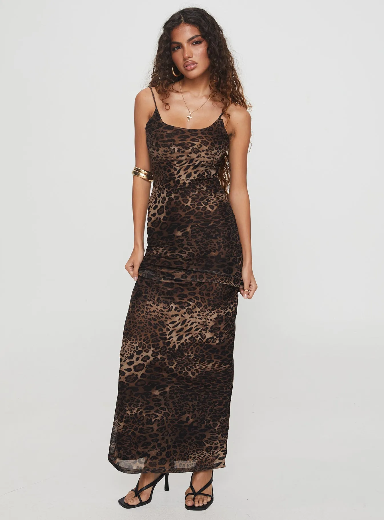Knox Maxi Dress Leopard Silky Drape Low Maintenance