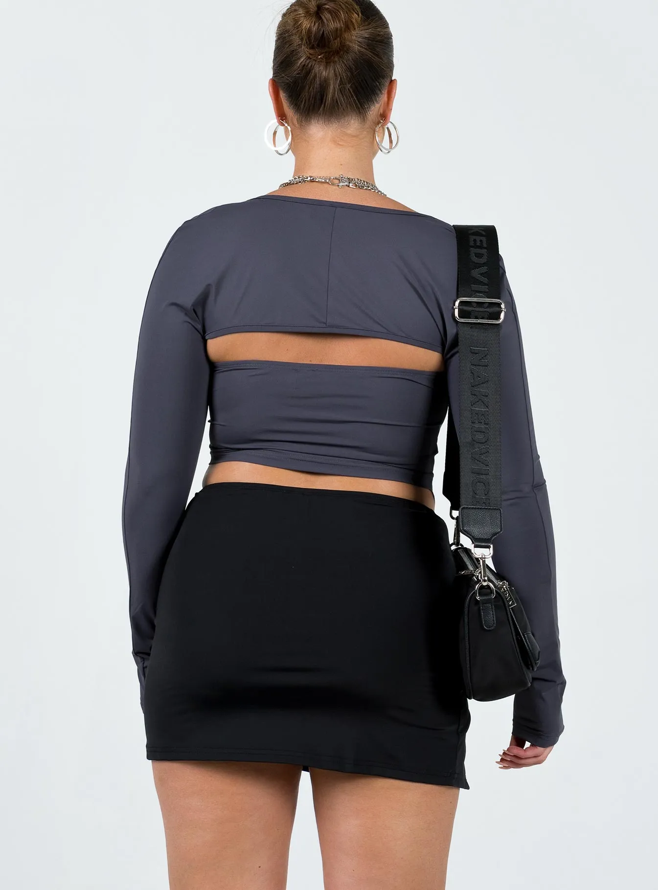 Laser Cut Edges Lowell Mini Skirt Black