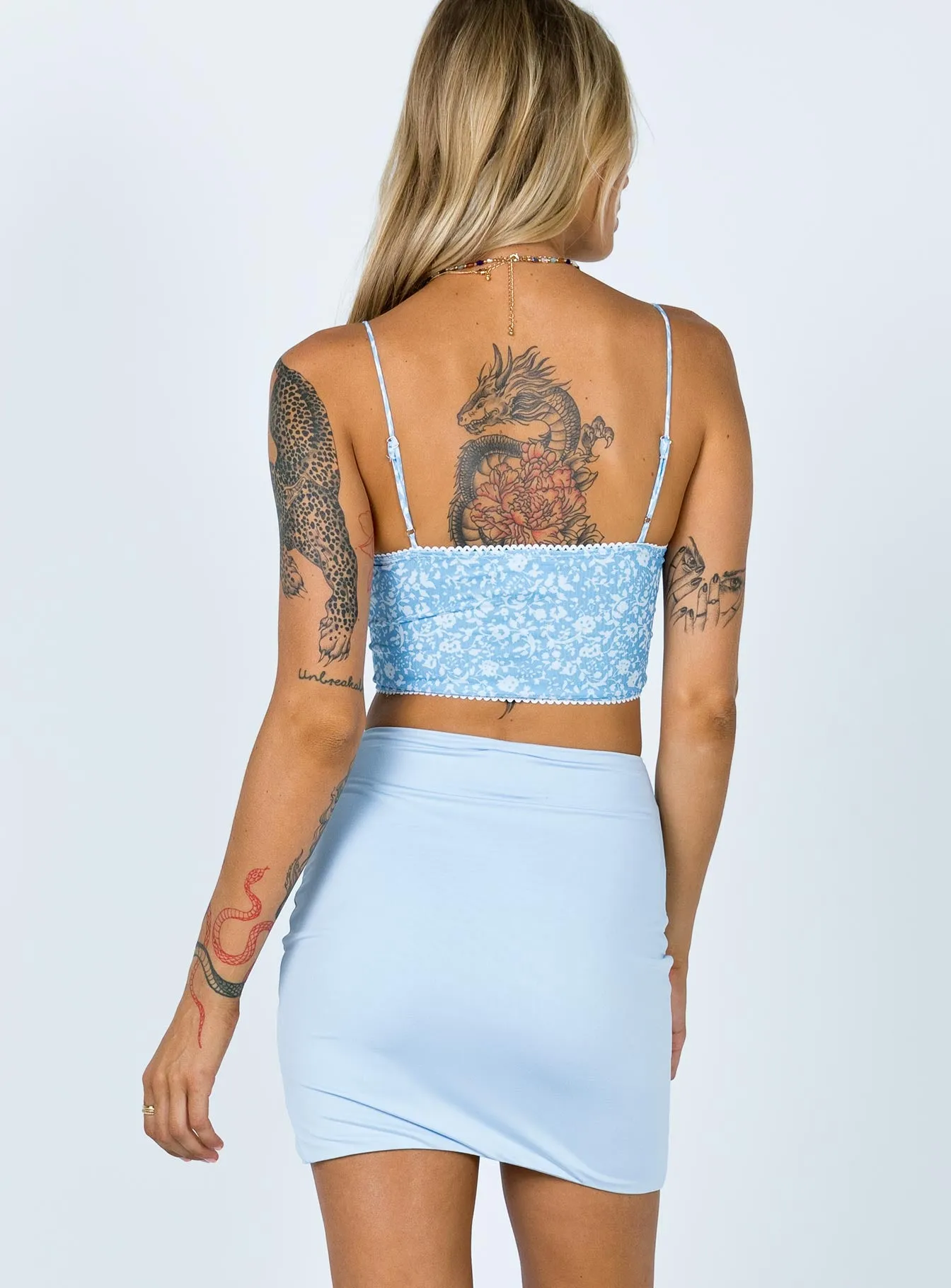 Freya Mini Skirt Blue Simple Outfit
