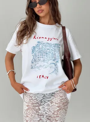 Riomaggiore Oversized Tee White Quick Comfort Wear