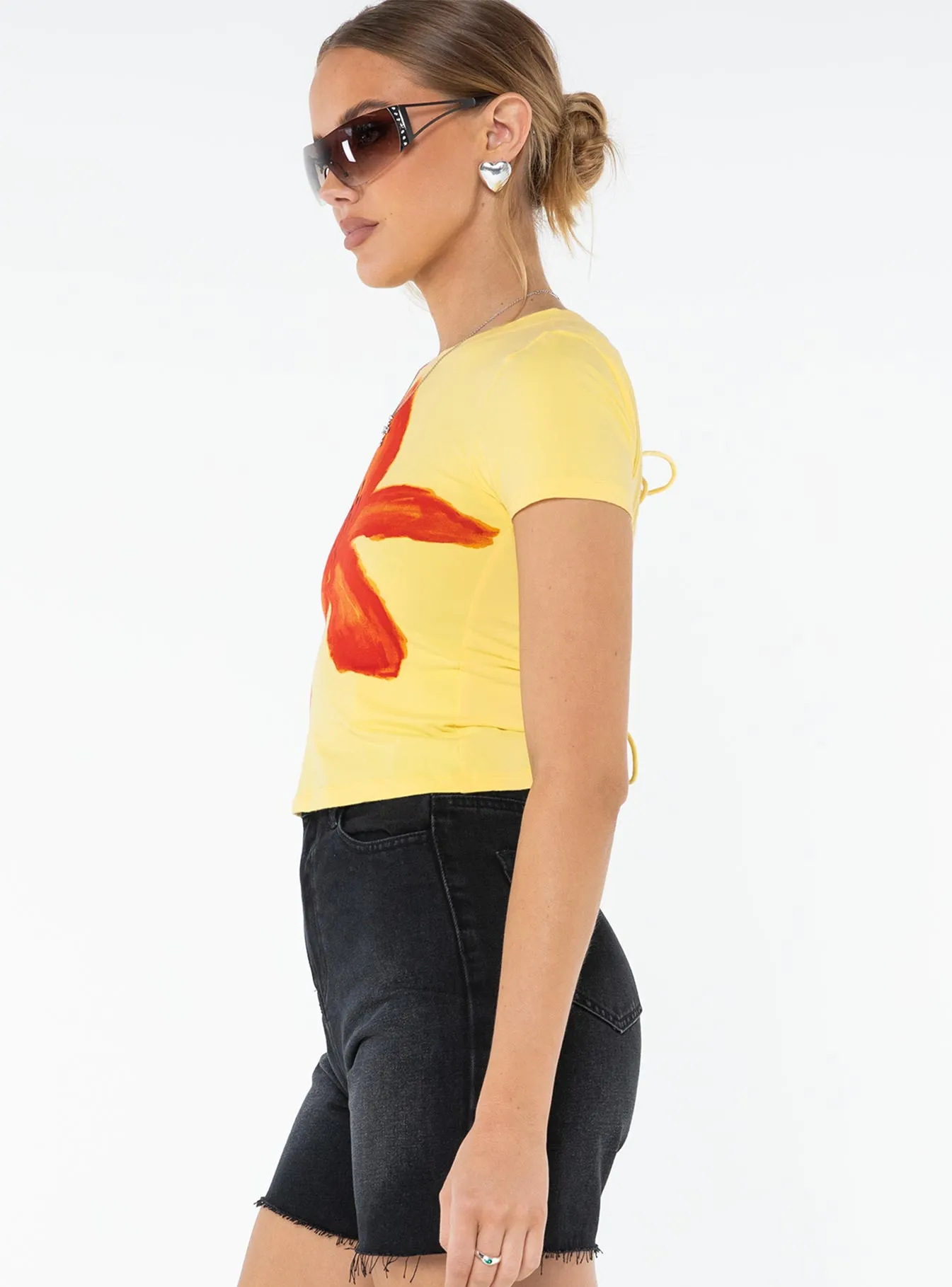 baby shower Eco Certified Textile Surtie Top Summer Flower Lemonade