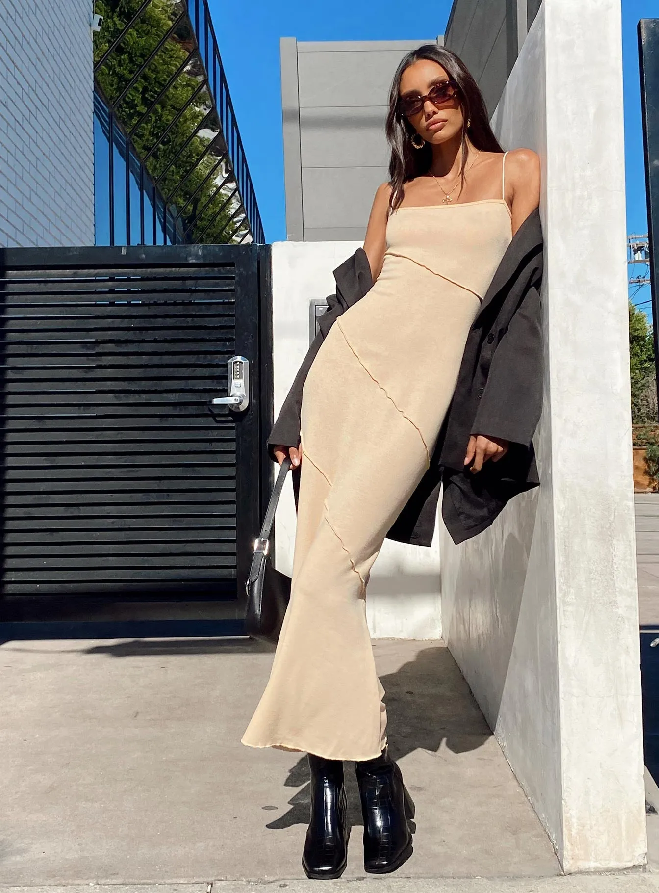 Andros Maxi Dress Beige Street Edge Dew Tone