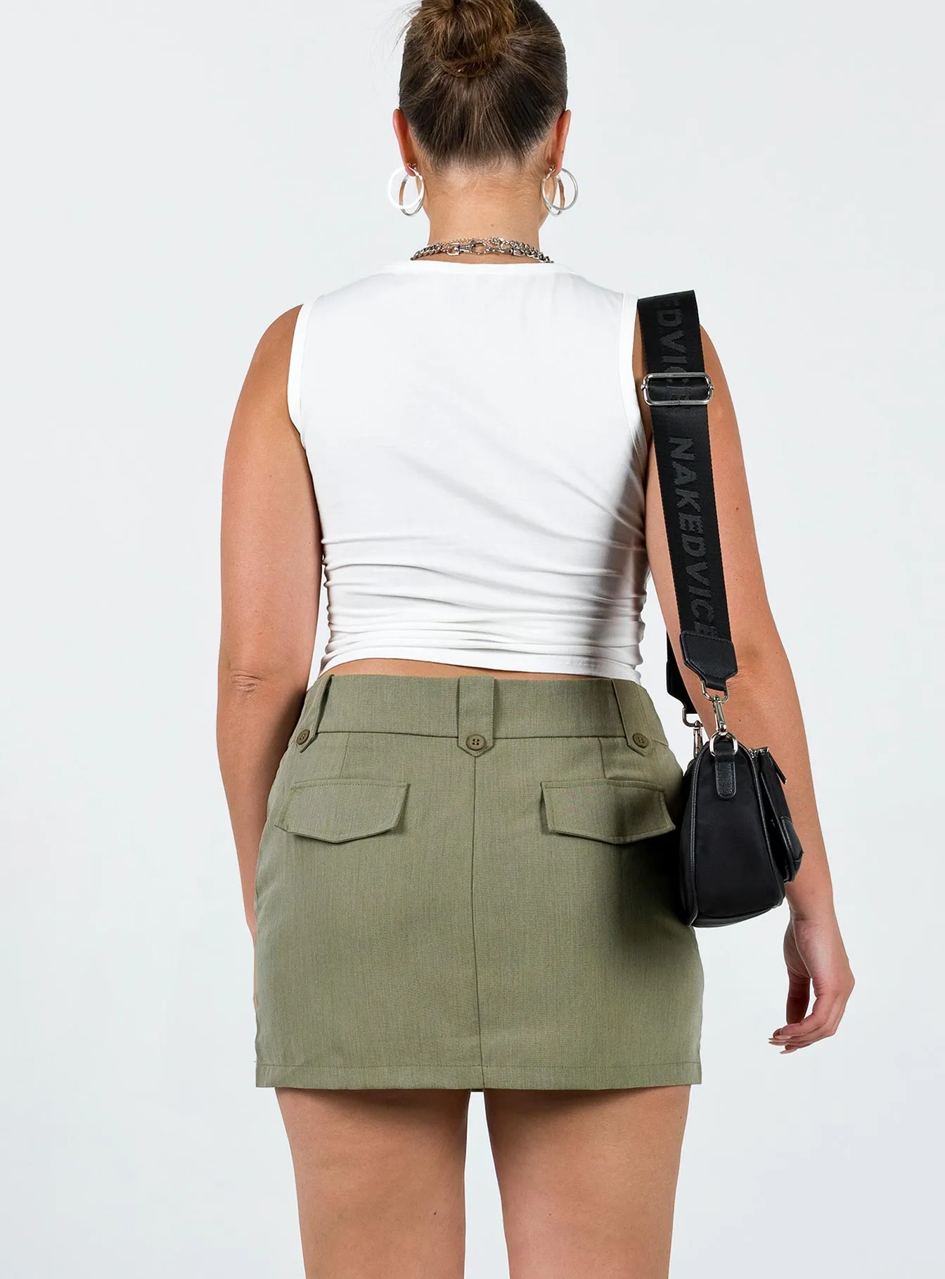 Clean Mood Relaxed Mood Coco Mini Skirt Khaki